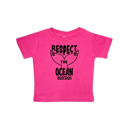

Inktastic Respect The Ocean with Whale Tail Gift Baby Boy or Baby Girl T-Shirt