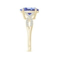 thumbnail image 3 of ANGARA Natural 3.5 ct Tanzanite Engagement Ring with Diamonds in 14K Yellow Gold for Women (Size-11x9mm) | December Birthstone, Anniversary, Jewelry Gift for Women | Natural Tanzanite Ring, 3 of 8
