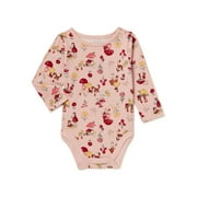 Garanimals Baby Girls Long Sleeve Print Bodysuit, Sizes 0/3 Months-24 Months
