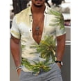 thumbnail image 4 of Camisa hawaiana de verano con diseño de árbol de coco, camisa unisex con cuello vuelto de palmera, ropa de calle para exteriores, estilo Harajuku, de manga corta, con botones para hombre, 4 of 5