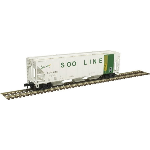 Atlas N Scale PS-2 4427 3-Bay Covered Hopper Soo Line (Beige/Green) #70188