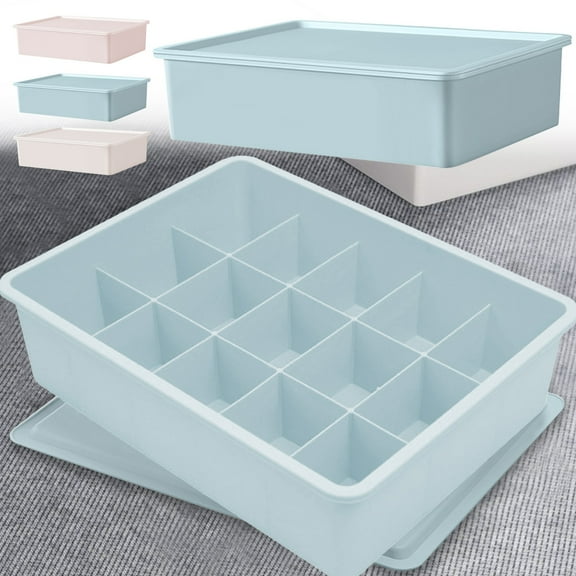 Yulucky Storage Boxes,Plastic Underwear Storage Box Drawer Organizer with Lid-11x8.3x3 Inches for Socks Panties & Small Accessories-1 Pack,Storage &