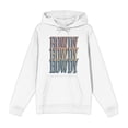thumbnail image 5 of Western Howdy Repeat Text Adult White Long Sleeve Hoodie-Large, 5 of 7