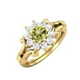 thumbnail image 1 of 4.5MM Round Lemon Quartz 925 Sterling Silver Yellow Plated Cluster Women Ring, 1 of 3
