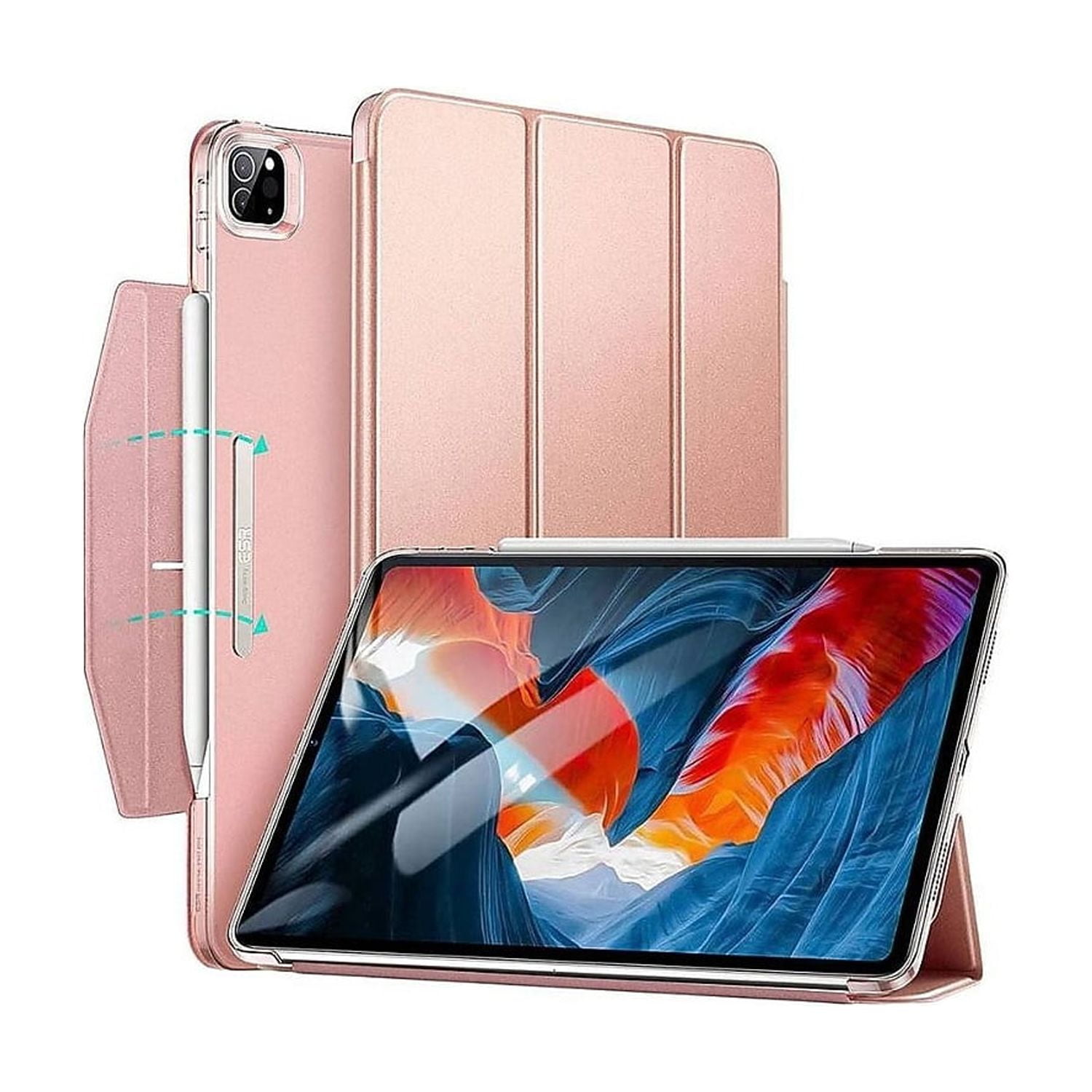 SaharaCase ESR Folio Case for Apple iPad Pro 12.9" (4th 5th and 6th Gen 2020-2022) Rose Gold