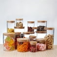 thumbnail image 5 of 1 Pack Glass Storage Jars with Airtight Bamboo Lids, Clear Glass Kitchen Canisters Food Storage Container for Dry Goods, Serving Tea, Coffee, Spice, Candy, Cookie, 5 of 7