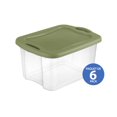 thumbnail image 1 of Sterilite Bac EZ Carry de 38 L, Bac de rangement transparent avec couvercle vert et poignées intégrées, 6 Pk, 1 of 9