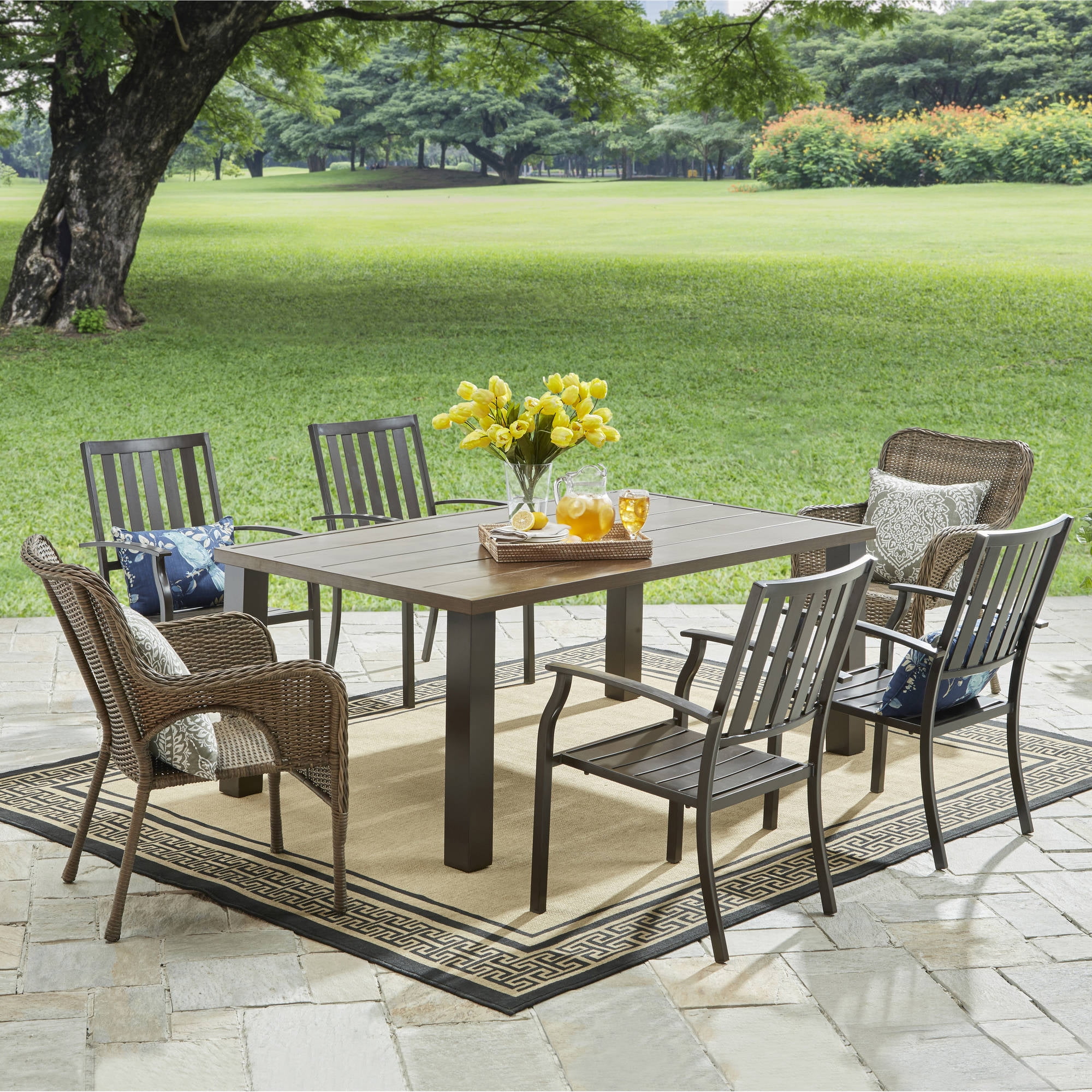 Better homes and gardens camrose farmhouse mix and match stacking wicker chair discount