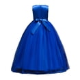 thumbnail image 4 of JUMEYU Girls Lace Embroidery Long Dress Sleeveless Flower Party Performance Evening Gown Dresses 5T 6T (Blue,5-6 Years), 4 of 7