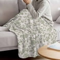 thumbnail image 3 of Farmhouse Sage Green Blanket Soft Cozy Warm Throw Blanket for Couch, Plush Fuzzy Flannel Fleece Blankets for Sofa, Vintage Flower Leaf Botanical Bed Blankets Lightweight Gifts for Women, 40"x60", 3 of 9