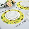 thumbnail image 6 of Coolnut Avocado Round Placemats Waterproof Non-Slip Washable Place Mats Polyester Table Mats Set of 6 Heat Resistant for Home Kitchen Holiday Party Home Decor Gifts, 6 of 7