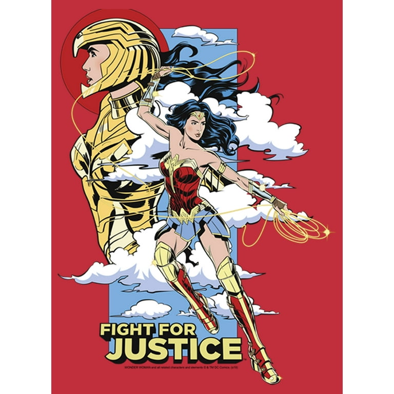 Men s Wonder Woman 1984 Fight for Justice Sweatshirt Red Small
