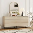 thumbnail image 5 of 3 Drawer Reeded Dresser for Bedroom Set of 2, Minimalist Modern Chest of Drawers, Wood Storage 6 Drawer Dresser Organizer for Bedroom Living Room Hallway Closet, 5 of 8