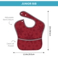 thumbnail image 4 of Bingfone Mess-Proof Baby Bib - Waterproof Bib For Baby Boy Or Girl With Food Catcher Pocket, Unisex-Christmas Red Snowflakes, 4 of 8