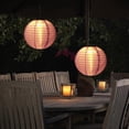 thumbnail image 1 of 3uds. Lampada a lanterna solare a LED da 30 cm, impermeabile, per esterni, decorazione a sospensione (rosa), 1 of 7