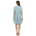 thumbnail image 3 of White Mark Women's Long Sleeve Tiered Midi Shirt Dress, 3 of 6