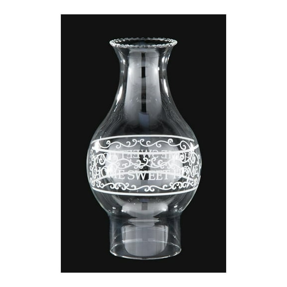 B&P Lamp 3 Inch Base, 4-3/4 Inch Bulge, 8-1/2 Inch Height Chimney with "Home Sweet Home" Decoration