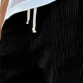 thumbnail image 4 of Men's Corduroy Shorts Lightweight Drawstring Waist Cargo Shorts Pants Summer Beach Black XL, 4 of 7