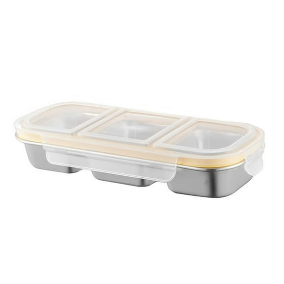 Contenedores de acero inoxidable para refrigerios, caja de condimentos dividida con tapas, lonchera con compartimentos sellados a prueba de fugas, contenedor de alimentos reutilizable.
