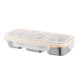 thumbnail image 1 of Contenedores de acero inoxidable para refrigerios, caja de condimentos dividida con tapas, lonchera con compartimentos sellados a prueba de fugas, contenedor de alimentos reutilizable., 1 of 8