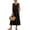 Black, variant on Women's V Neck Pocketed Midi Dress with Ruched Fit and Size Range ninety five percent polyester and five percent spandex