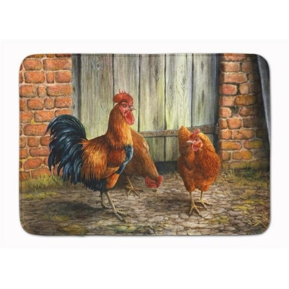 Rooster & Chickens by Daphne Baxter Machine Washable Memory Foam Mat