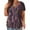 Purple, variant on Outfmvch T Shirts for Women Ladies Plus Size Summer Loose Tie Dye Striped Print Crew Neck Button Down Short Sleeve Womens Tops Purple
