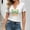 White, variant on Shirts for Women Mexican Print Short Sleeve Notch V Neck Fiesta Top Tees for Women White L