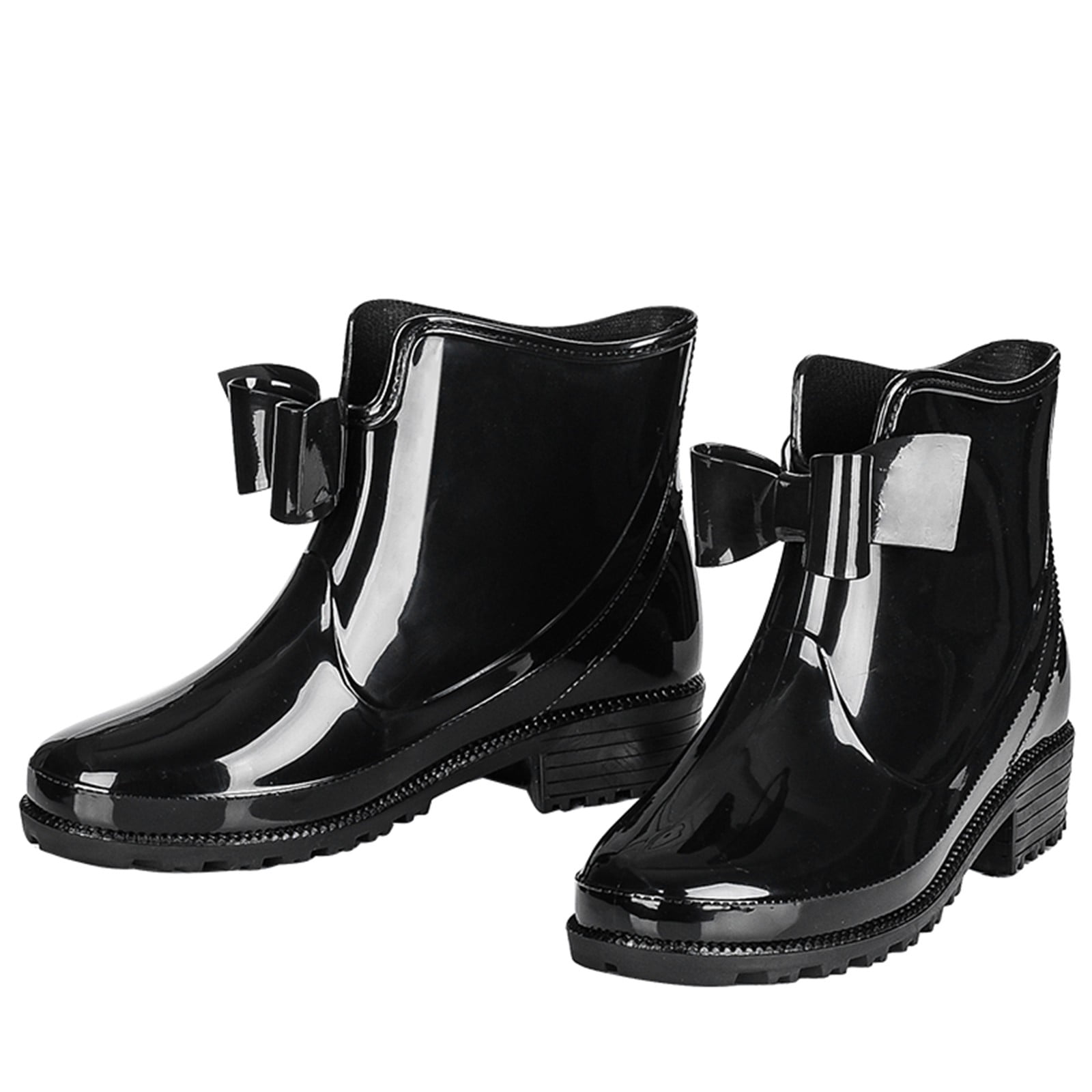 Sunbona Women Rain Shoes Waterproof Shoes Comfortable Light Ankle Rain Boots Frosted Outdoor Rain Boots Lightweight Grippy and Fashion