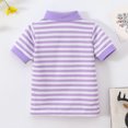 thumbnail image 7 of WOYY Toddler Boys Casual Striped Polo Shirt Short Sleeve Versatile T-Shirt, Sizes 1-8, 7 of 7