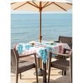 thumbnail image 3 of Outdoor Tablecloth with Umbrella Hole for Patio/Picnic/Party/Camping, Blue Red Coral Waterproof Table Cloth Square Cover Washable, Coastal Nautical Summer Beach (54"x 54"), 3 of 8