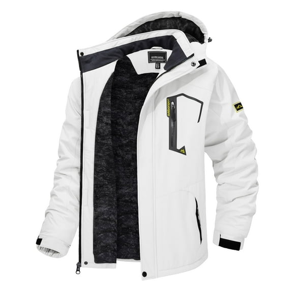 Chaqueta TACVASEN para esquí, invierno, resistente al agua, para hombre, color blanco, talla M