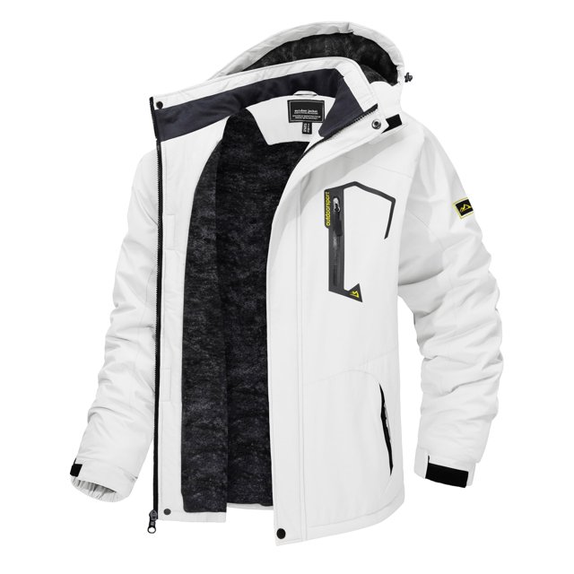 Chaqueta TACVASEN para esquí, invierno, resistente al agua, para hombre, color blanco, talla M
