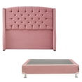thumbnail image 1 of Box Base Cama Matrimonial + Cabecera Sitka Palo de Rosa, 1 of 6