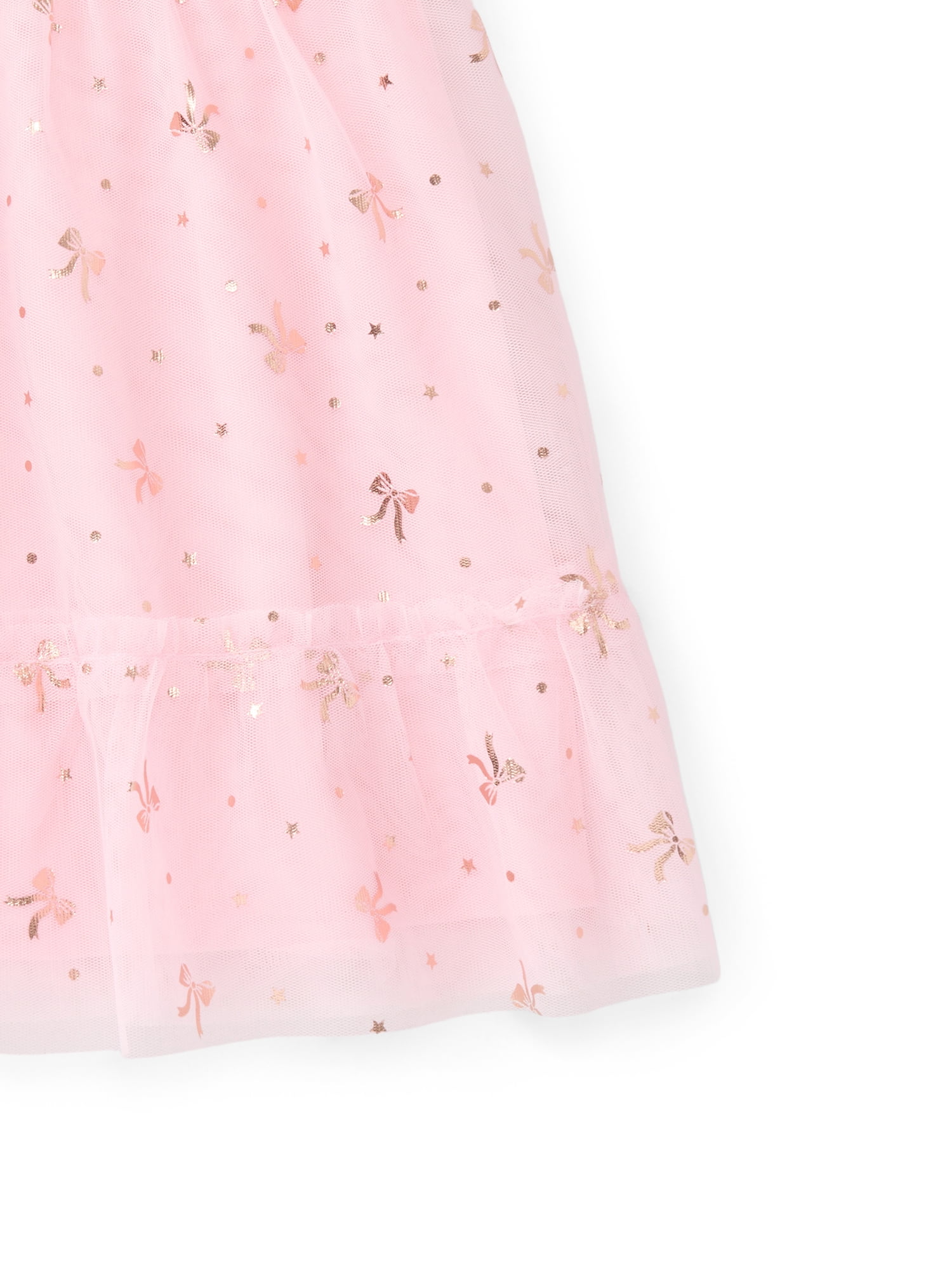 Wonder Nation Toddler Girls' Foil Print Party Dress with Flutter Sleeves, Sizes 12M- 5T