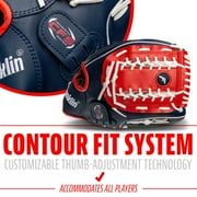 Franklin Sports Field Master Baseball + Softball Glove, 12 in, USA Red/White/Blue, Right Hand Throw