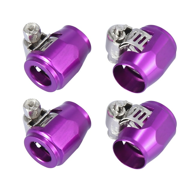 Unique Bargains 4pcs AN12 Hex Gold Tone Car Hose Finisher Clamp Adapter Line End Cover Connector