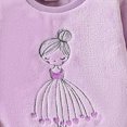 thumbnail image 4 of TOWED22 Girls Fall Outfits Long Sleeve Shirts Cute Graphic Outfit Pants Set Baby Toddler Girl Clothes,Light Purple,3-4 Y, 4 of 7