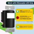 thumbnail image 2 of TOPGREENER Interruptor de Luz PIR con Sensor de Movimiento Modos de Ocupación y Vacante, No Requiere Neutro, Funcionable sin Cable de Tierra, LED Regulable de 1,25 A, 150 W, Polo Nico, TDOS5-KM-BK, Ne, 2 of 5