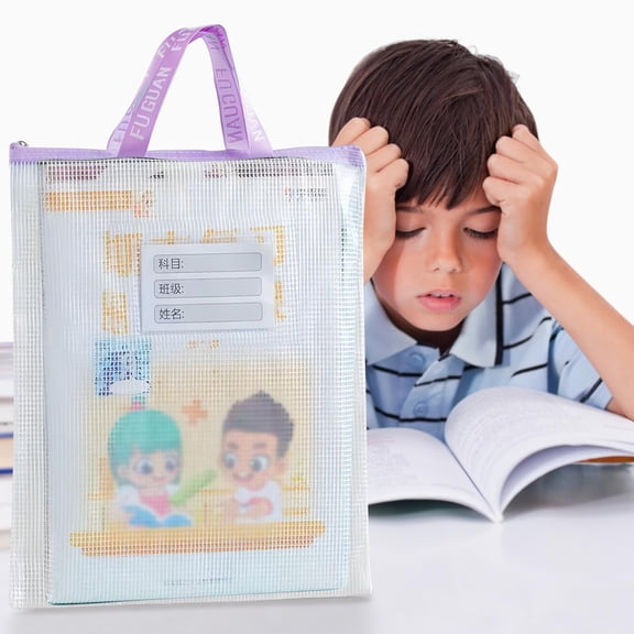 A3 Thick Document Bag Transparent Test Paper Storage Bag Large Capacity Art Paper Organizer A4 Material Storage Tote for Students Office School Supplies