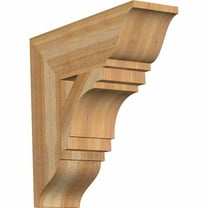 Ekena Millwork 6"W x 22"D x 22"H Merced Arts & Crafts Rough Sawn Bracket, Western Red Cedar