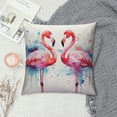 thumbnail image 2 of JEUXUS  Tropical Design Watercolor Pink Flamingo Throw Pillow Cases Home Sofa Decorative Cushion Covers (Pink Flamingo), 2 of 5