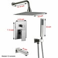thumbnail image 2 of Bathroom Shower Faucet System 10''Shower head Handle Shower Tub Filler Mixer Tap, 2 of 10