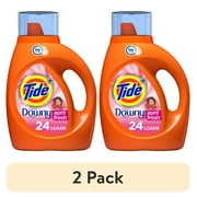 (2 pack) Tide Plus Downy, Liquid Laundry Detergent, April Fresh, 37 fl oz, 24 Loads