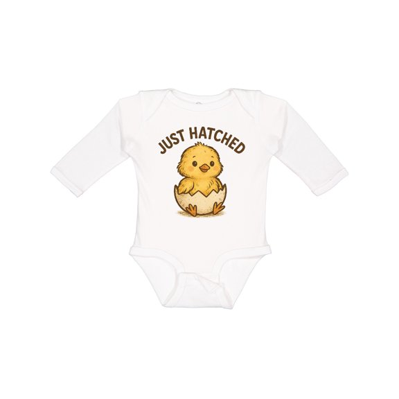Inktastic Just Hatched Chick Boys or Girls Long Sleeve Baby Bodysuit