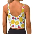 thumbnail image 4 of Uemuo Strawberry Lemon Pattern Women's Sports Bra - High Impact Support, Breathable, and Comfortable Athletic Bra for Running, Yoga, and Workouts, 4 of 9