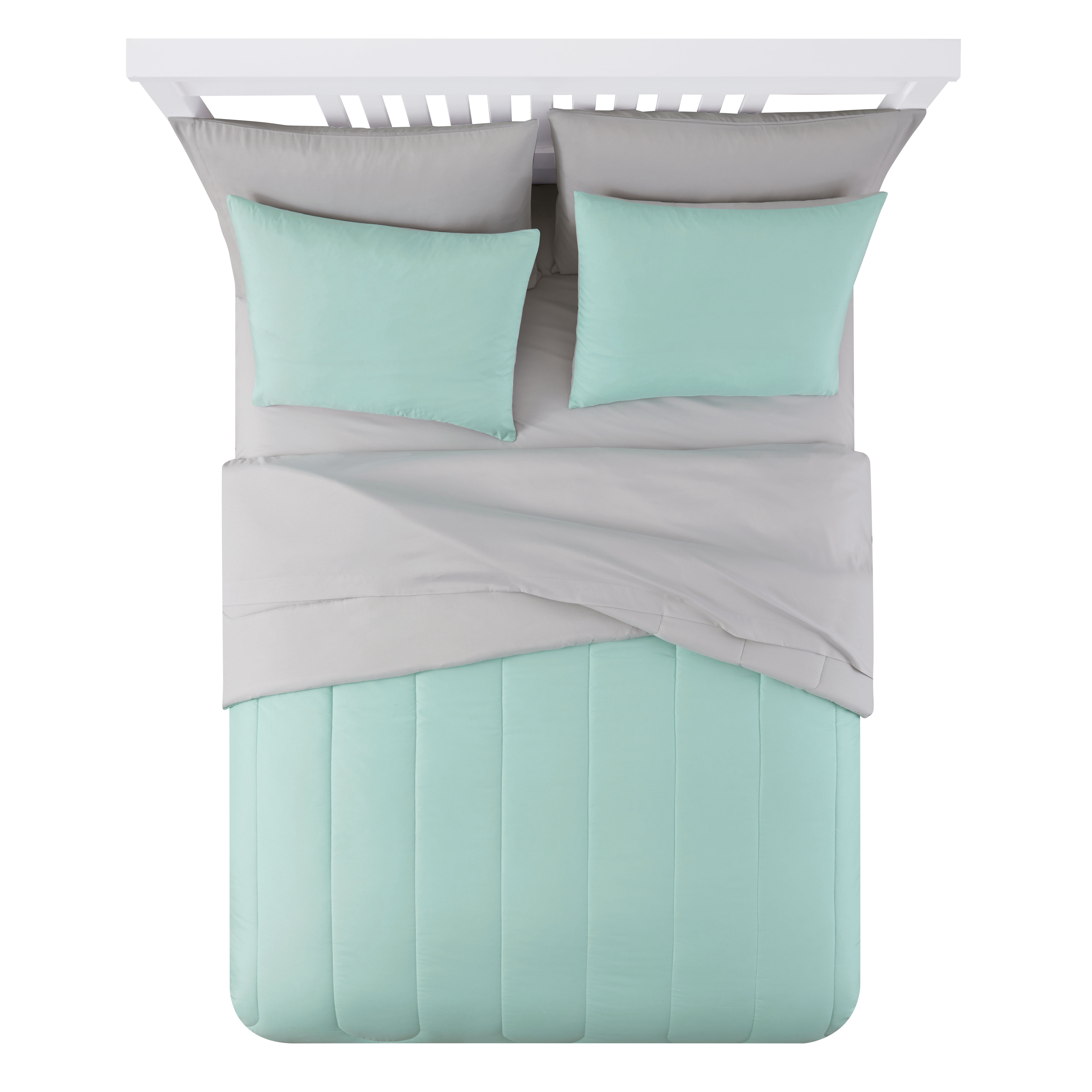 Mainstays Green 8 Piece Bed in a Bag Comforter Set, Queen