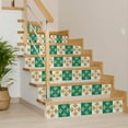 thumbnail image 4 of Mi Alma Peel & Stick Tiles - Green Beige Gold Vintage Flower Vinyl Backsplash 12x12, 4 of 14