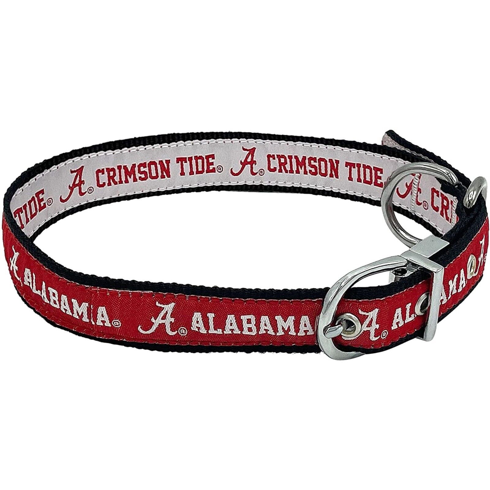Pets First Alabama Crimson Tide Reversible NCAA Dog Collar Premium Two-Sided Pet Collar with Logo