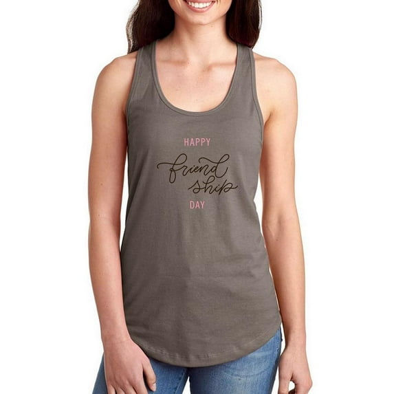Friendship Day Noir Text Racerback Tank Women -Image by Shutterstock, Female XX-Large